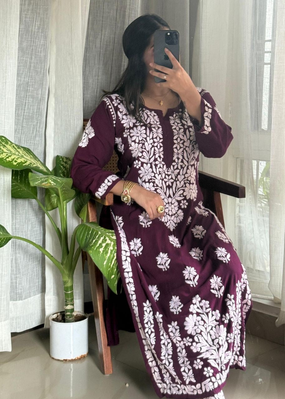 “MADHU” Rayon Chikankari Co-Ord Set