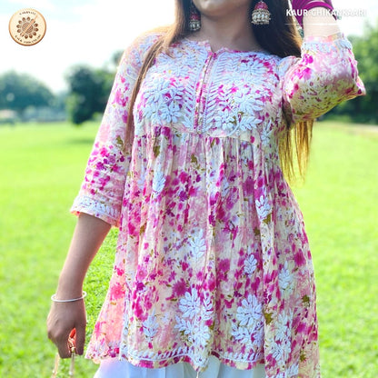 "CONFETTI" Mul Cotton Chikankari Short Tunic