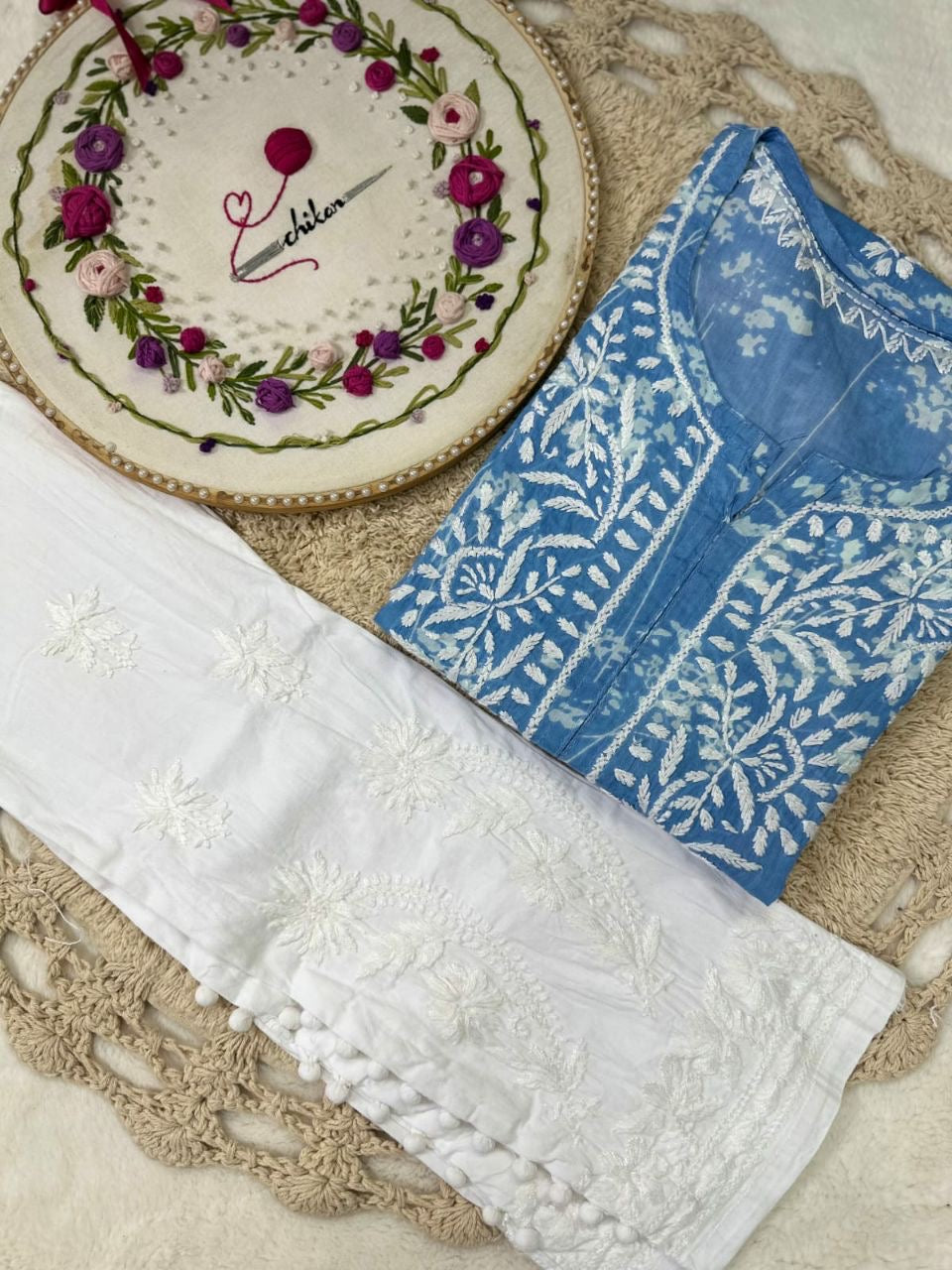 "ZAINA" Mul Cotton Chikankari Kurta