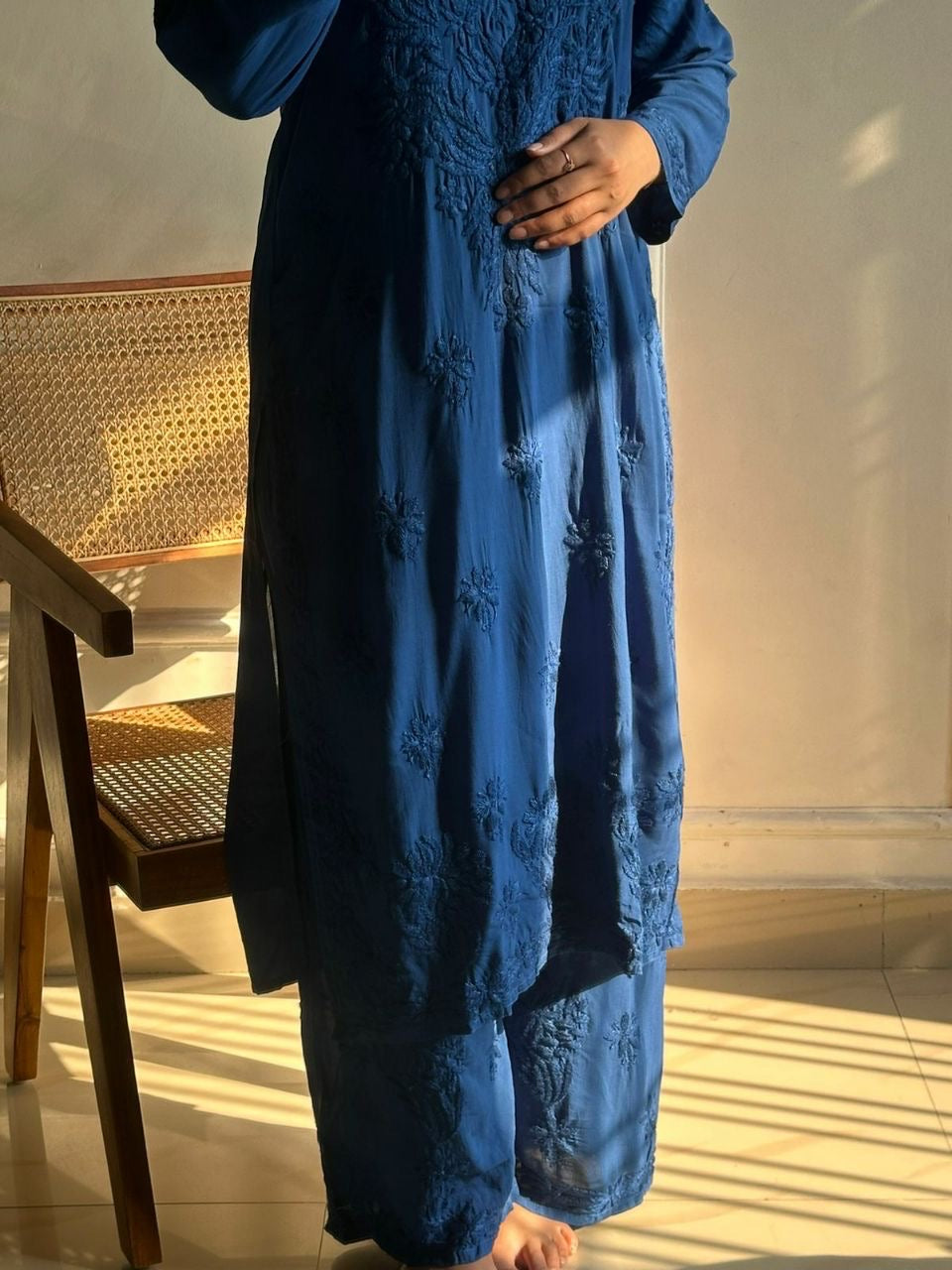 “ALIZEH” Modal Chikankari Kurta & Plazo Set