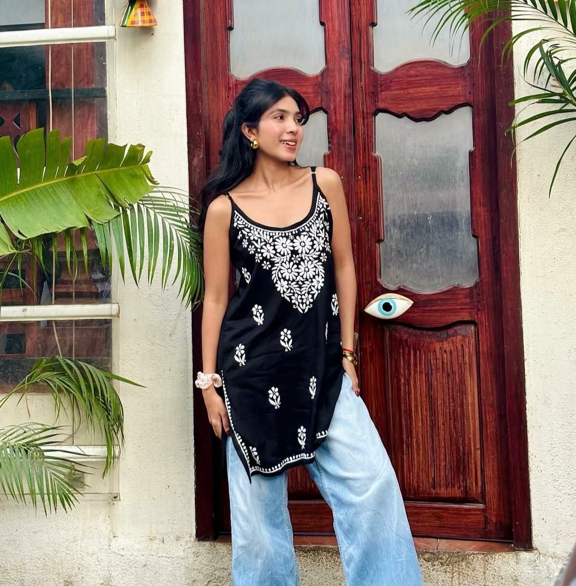 “NAVYA” Noodle Strap Short Kurta