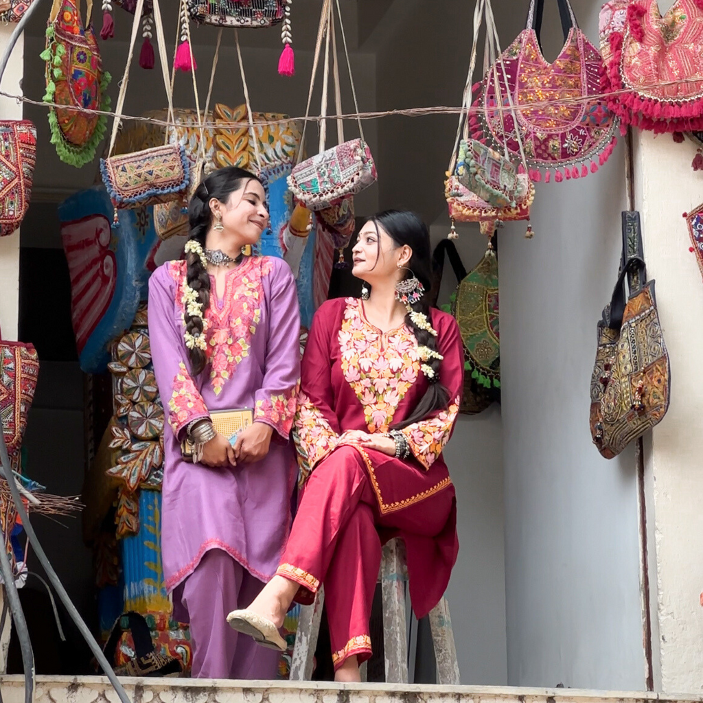 Jahanvi Co-Ord Set styled look – elegant handcrafted Kashmiri ethnic wear for women