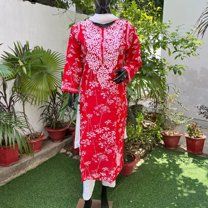 "ZAINA" Mul Cotton Chikankari Kurta