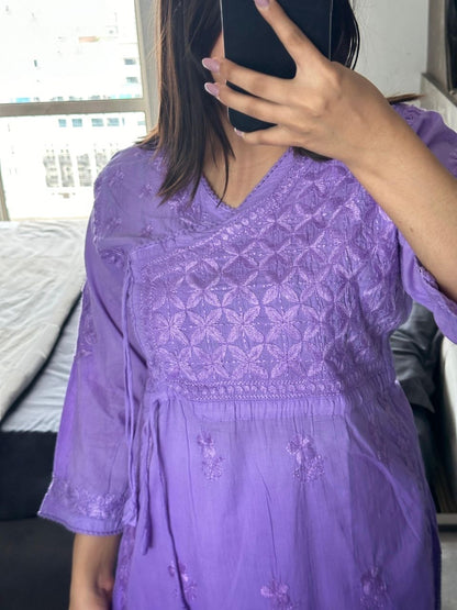 “MORNI” Angrakha Chikankari Kurta