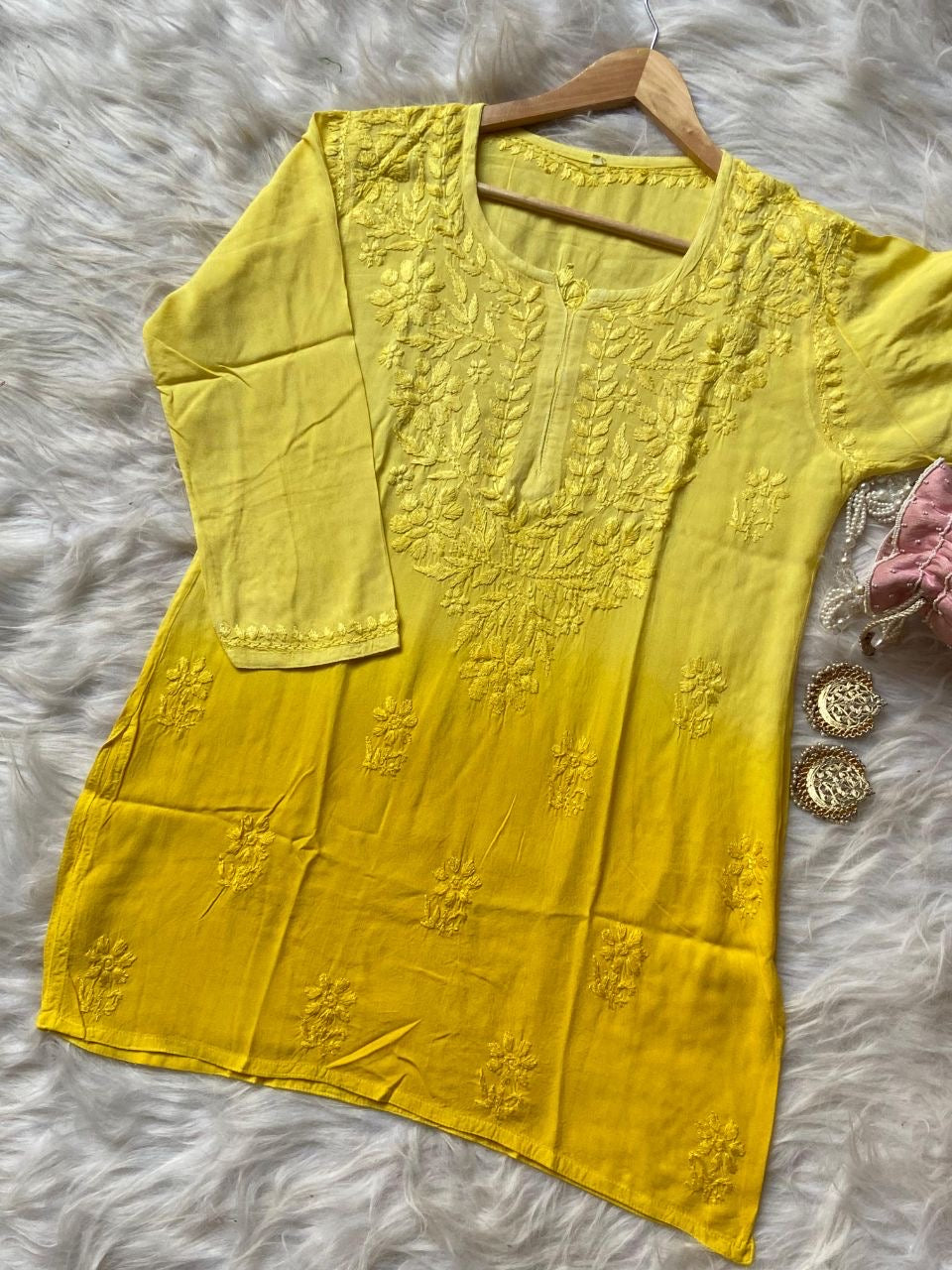 “NEHA” Ombré Chikankari Short Kurta