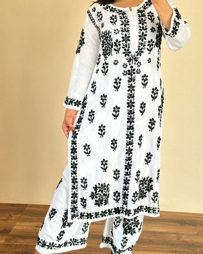 “TINA” Modal Chikankari Kurta & Plazo Set