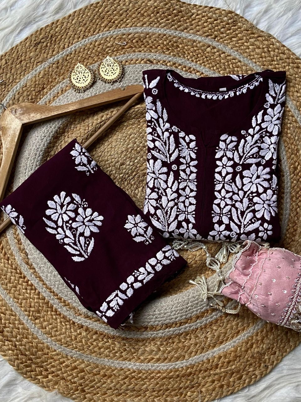 “MADHU” Rayon Chikankari Co-Ord Set