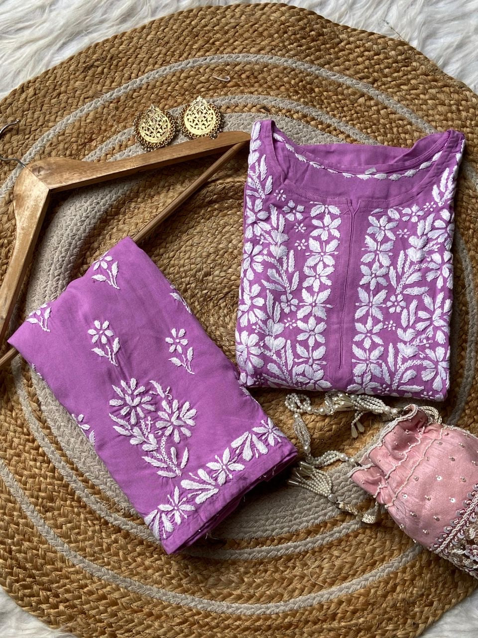 “MADHU” Rayon Chikankari Co-Ord Set