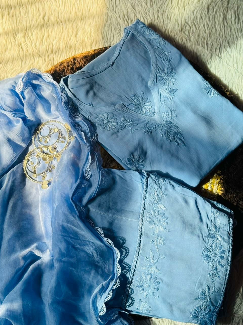 "AMREEN" Chikankari Farshi Salwar Suit Set