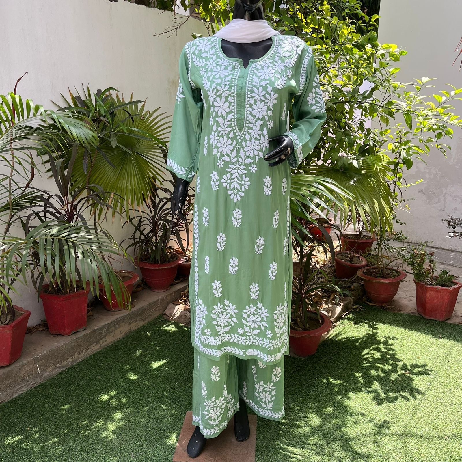 “SNEHA” Modal Chikankari Kurta & Plazo