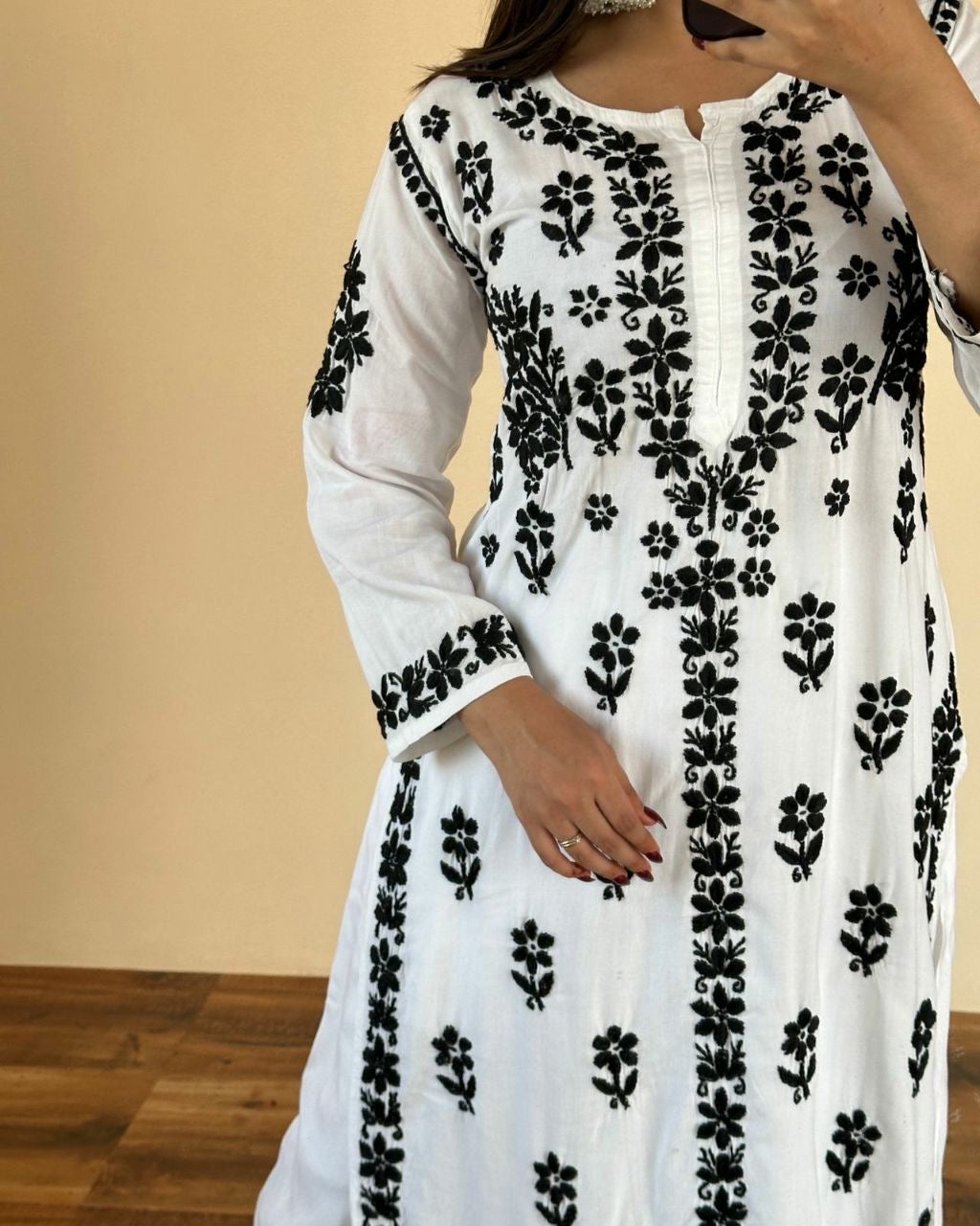 “TINA” Modal Chikankari Kurta & Plazo Set