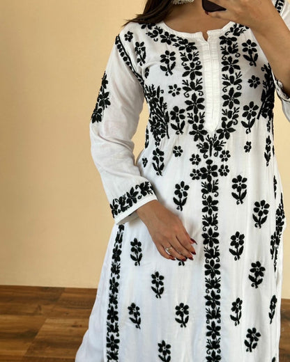 “TINA” Modal Chikankari Kurta & Plazo Set