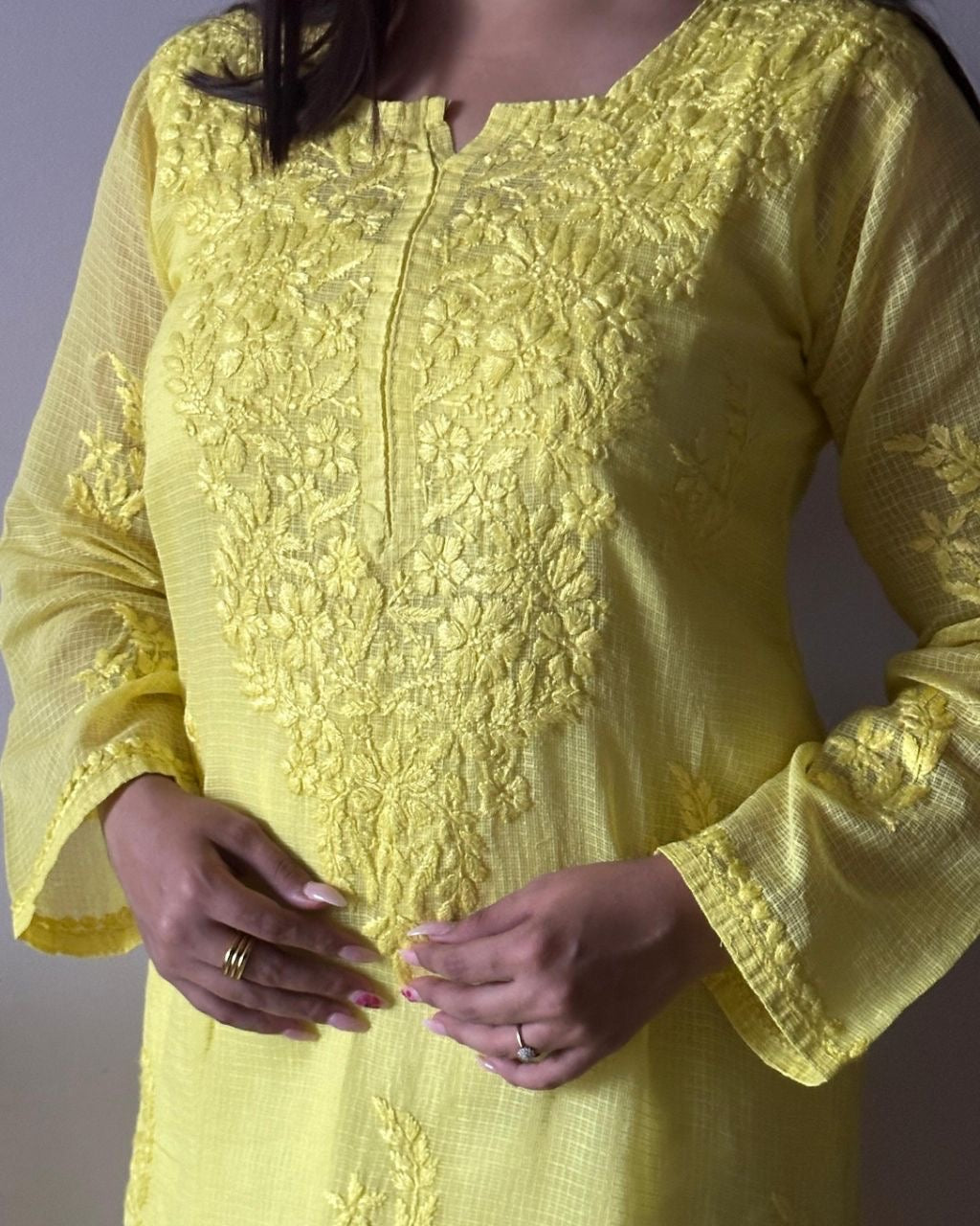 “RIMSHA” Kota Doriya Chikankari Kurta -with Matching Inner Slip