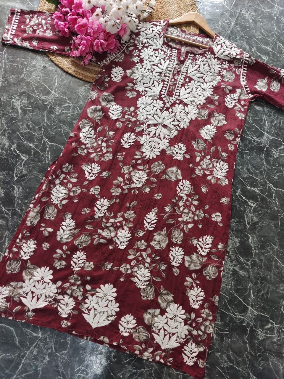 "SANA" Mul Mul Chikankari Kurta