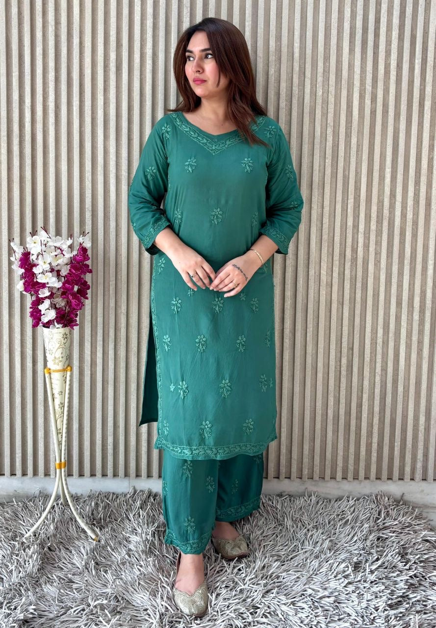 “HEENA” Modal Chikankari Kurta Set