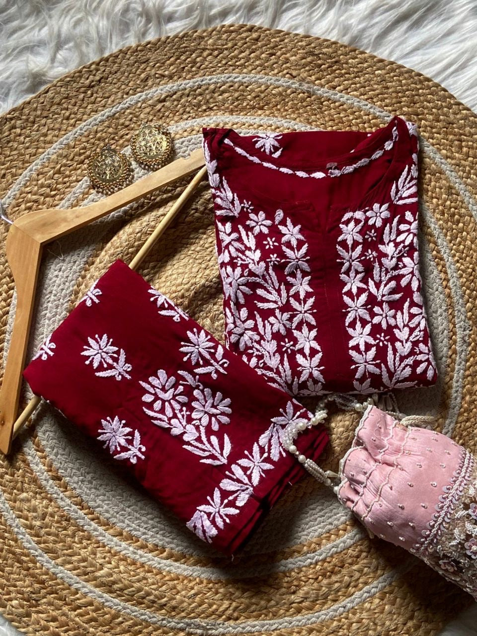 “MADHU” Rayon Chikankari Co-Ord Set