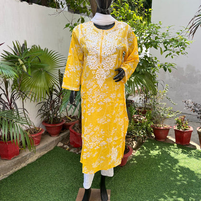 "ZAINA" Mul Cotton Chikankari Kurta