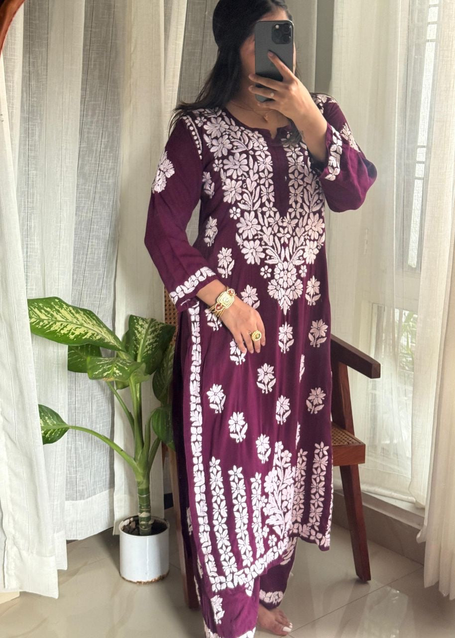 “MADHU” Rayon Chikankari Co-Ord Set