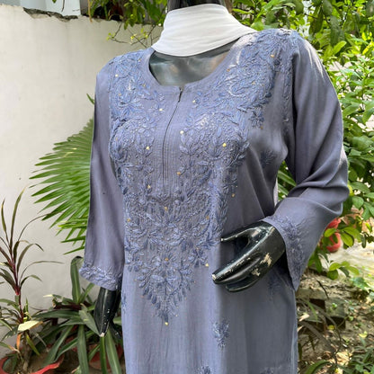 "BLING" Mukaish Work Chikankari Kurta