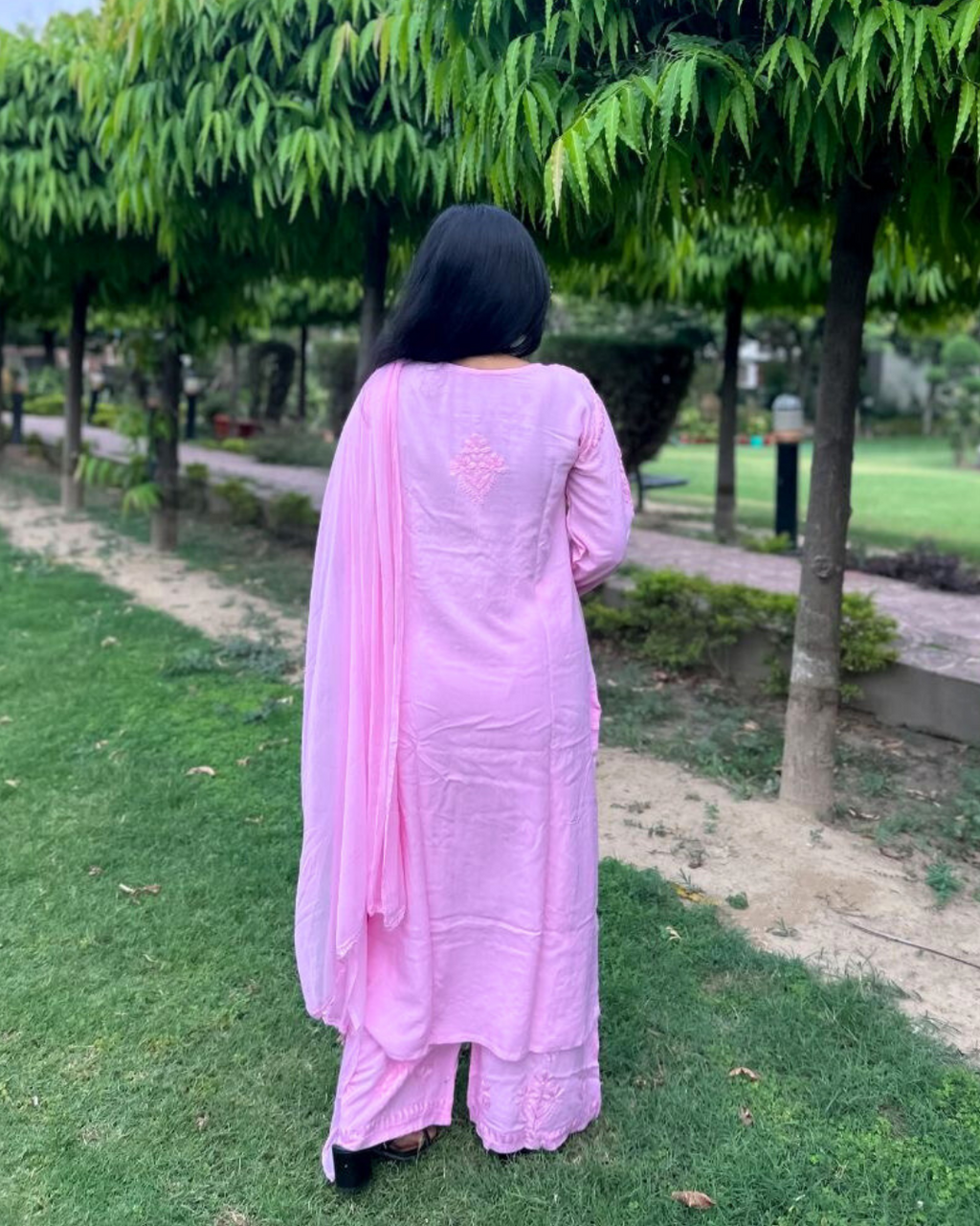 “CHANDNI” Rayon Chikankari Suit Set with Dupatta