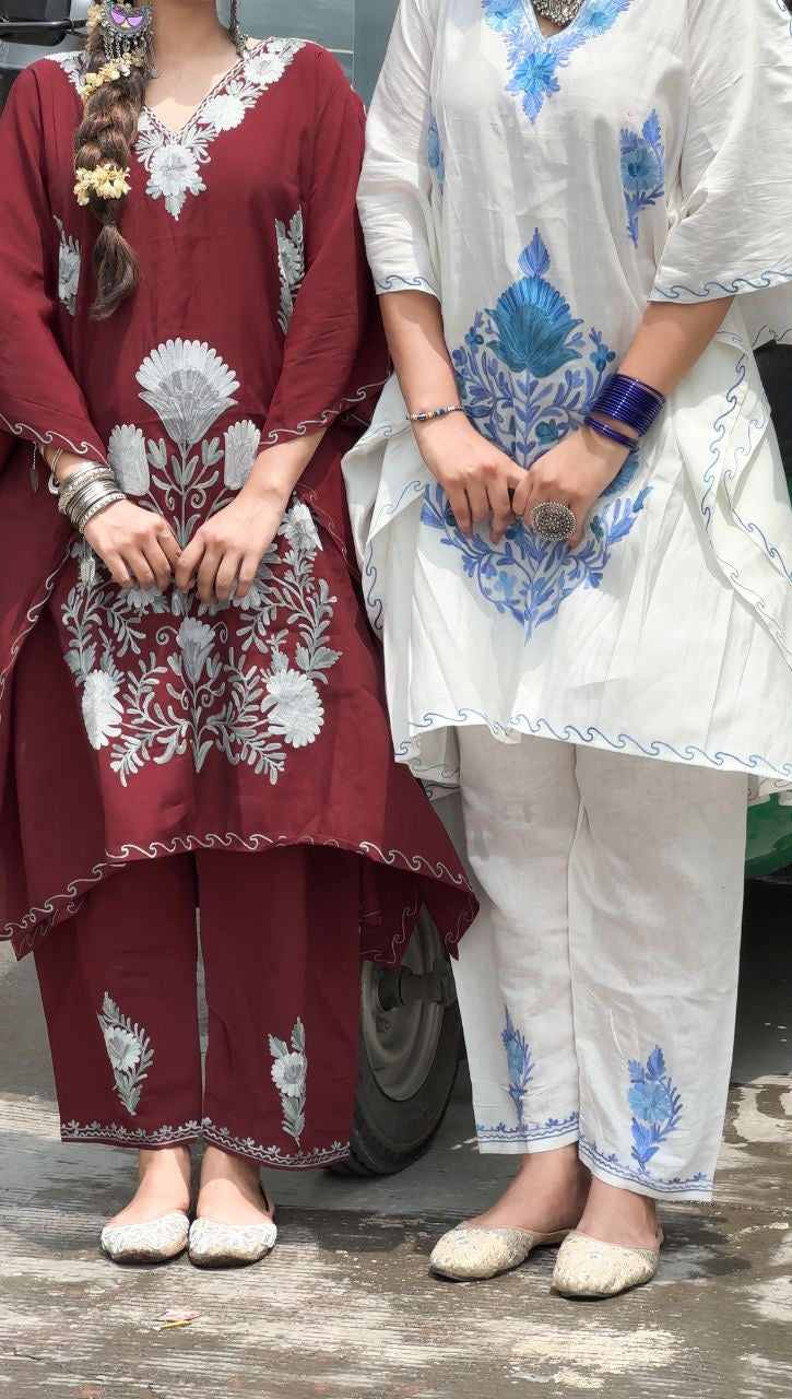 "QAZMI" Silk Kashmiri Kaftan Set