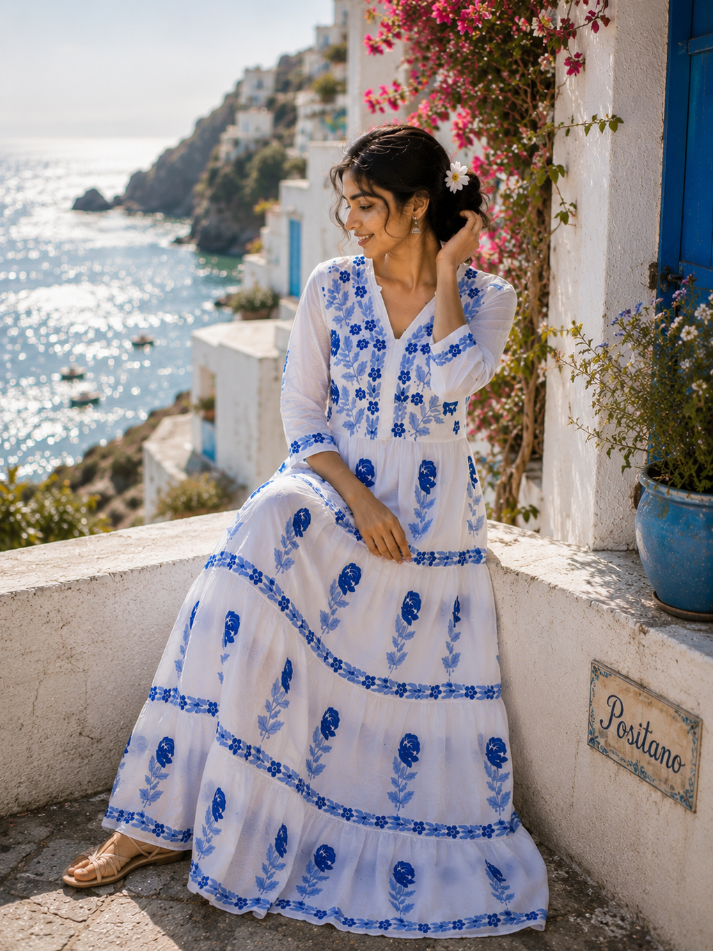 "SENORITA" Modal Cotton Chikankari Summer Dress