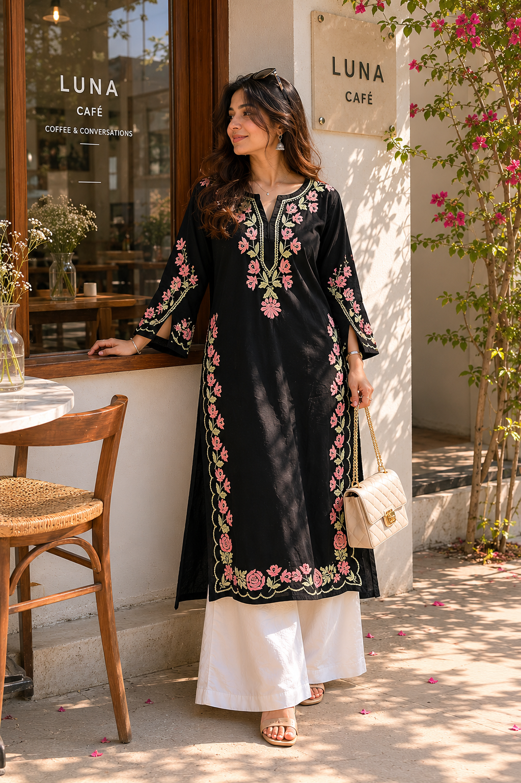 "FABAT" Modal Cotton Chikankari Kurta