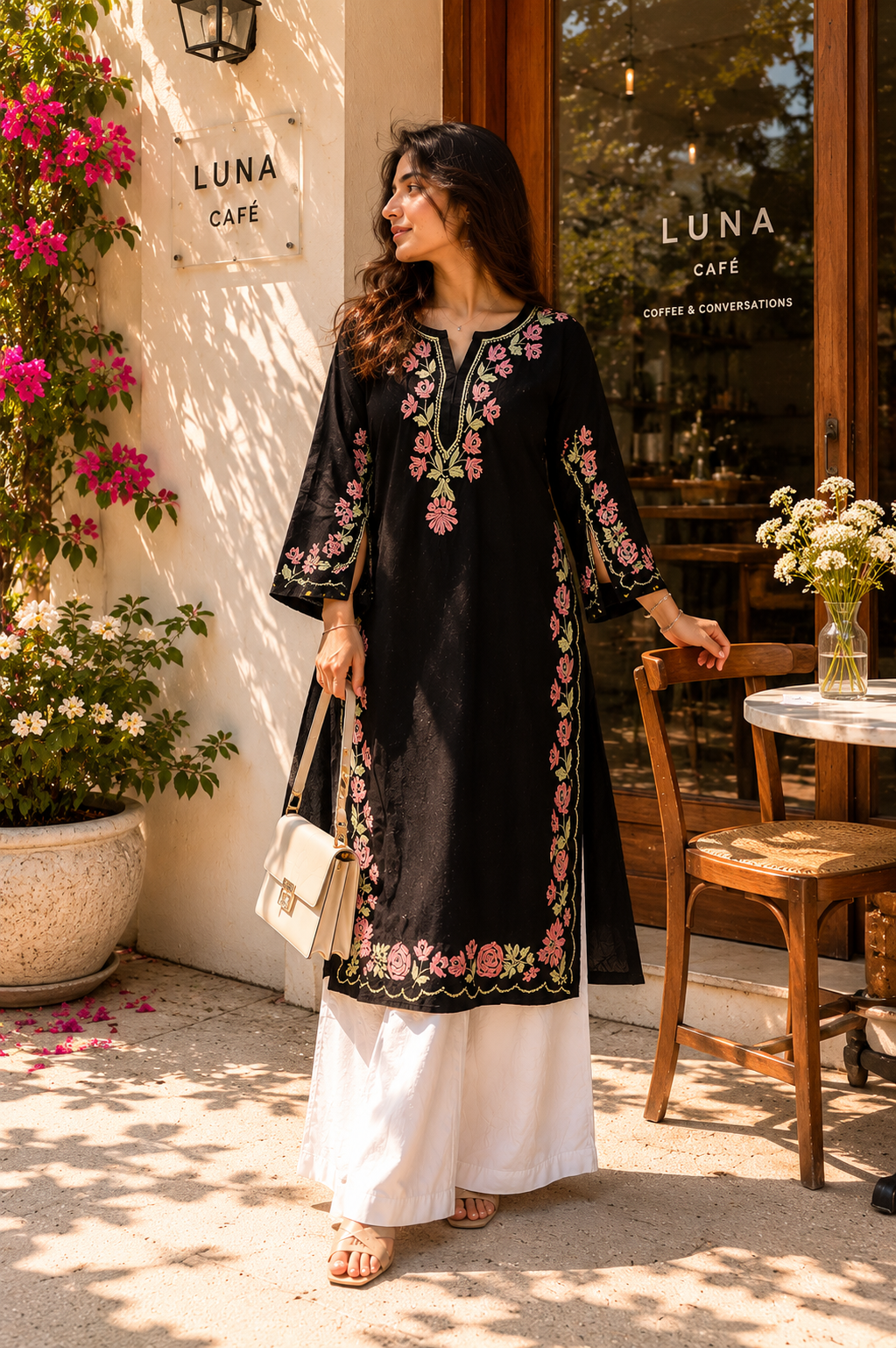 "FABAT" Modal Cotton Chikankari Kurta