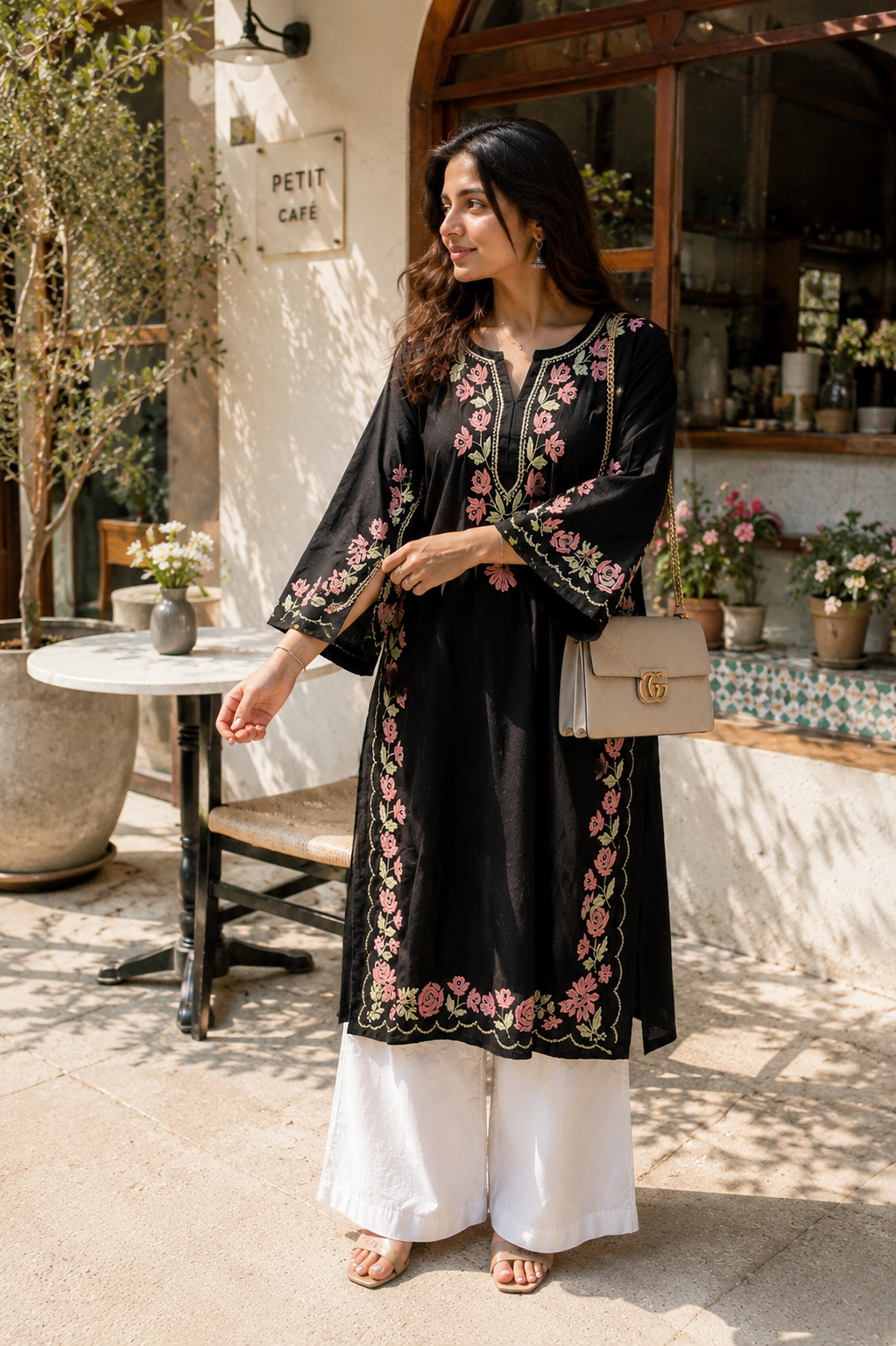 "FABAT" Modal Cotton Chikankari Kurta