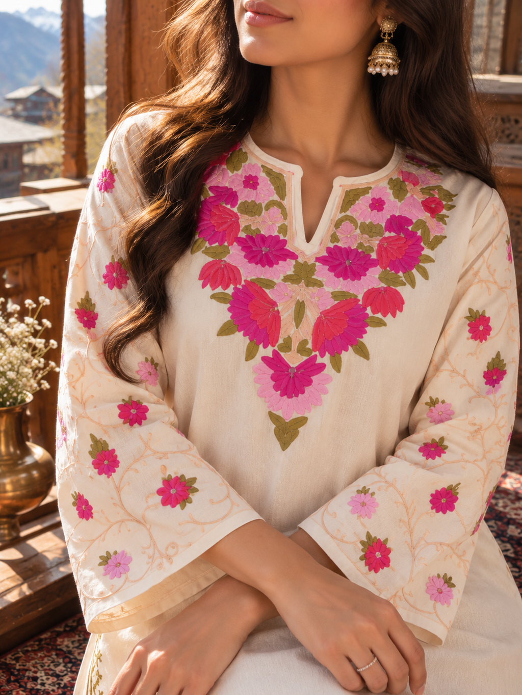 "ERIKA" Short Woolen Kashmiri Kurta