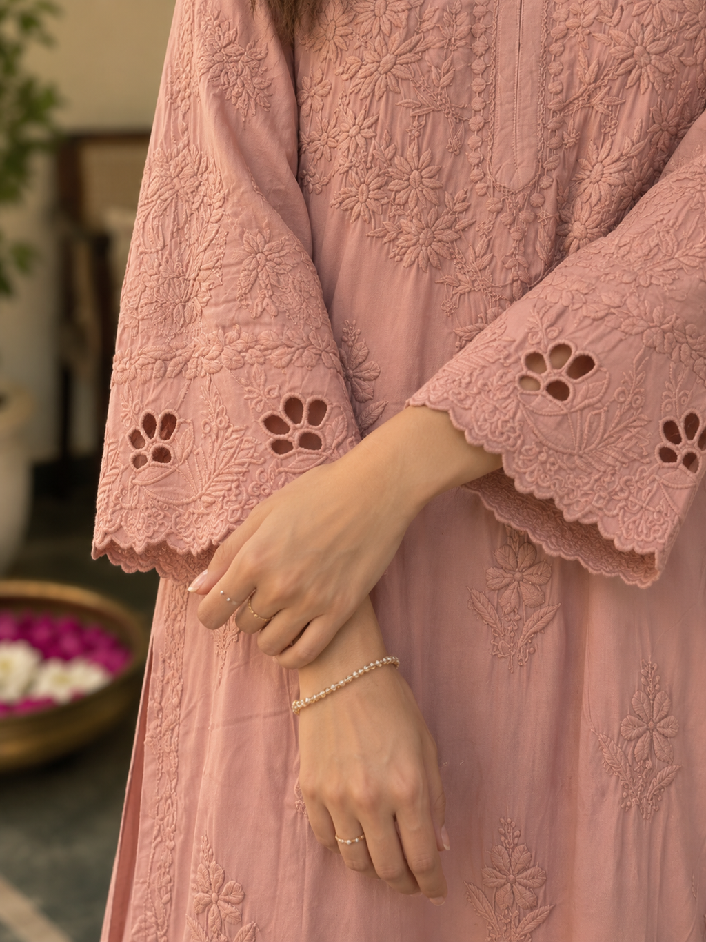 VANZARA Cut-Work Chikankari Co-Ord Set