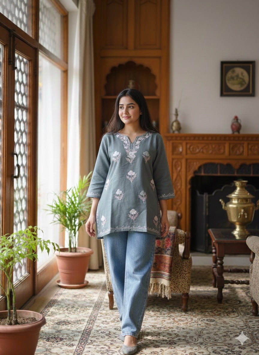 "NOORIE" Kashmiri Woollen Short Kurta