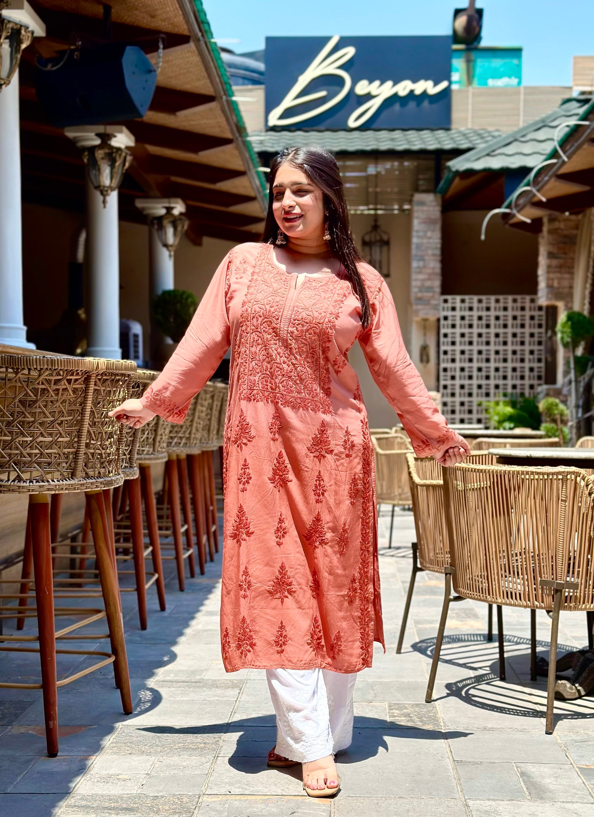 “SARA” Ombré Modal Chikankari Kurta