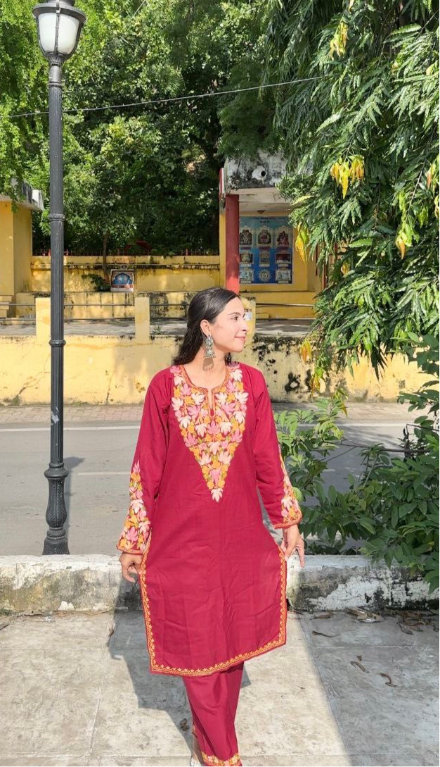 “JAHANVI” Cotton Kashmiri Co-Ord Set