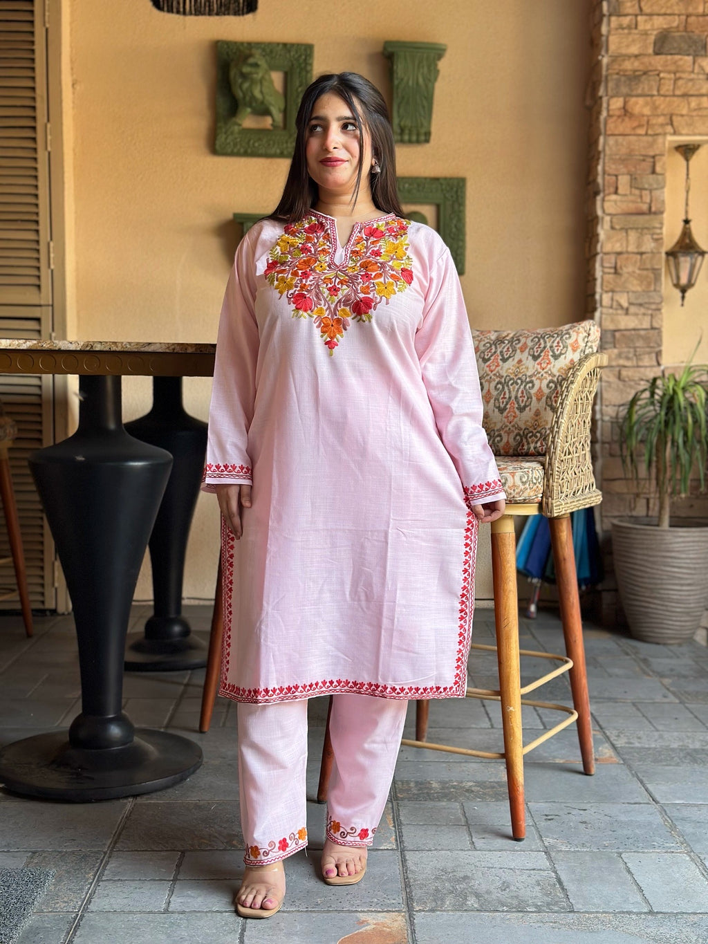 “HOOR” Cotton Kashmiri Embroidered Co-Ord Set