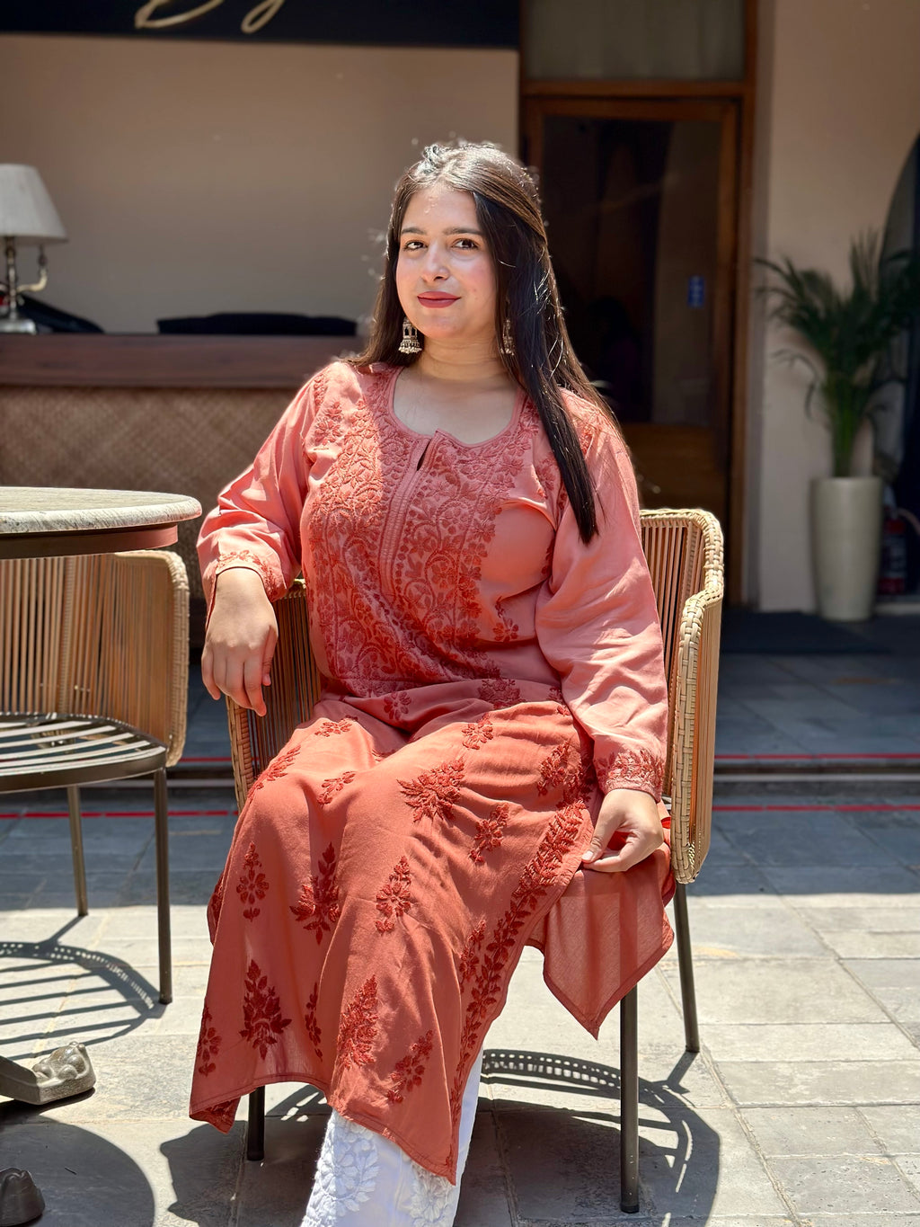 “SARA” Ombré Modal Chikankari Kurta