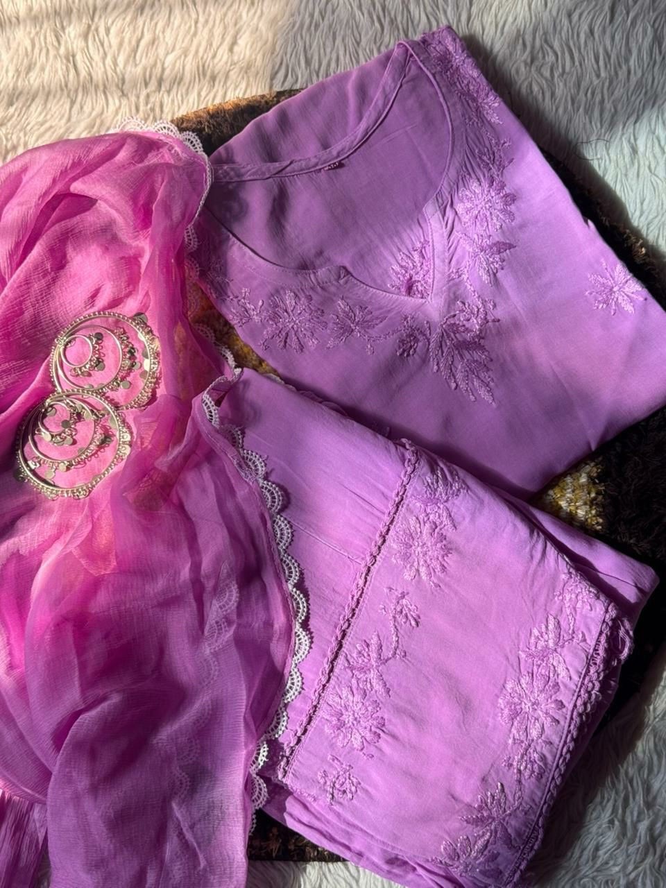 "AMREEN" Chikankari Farshi Salwar Suit Set