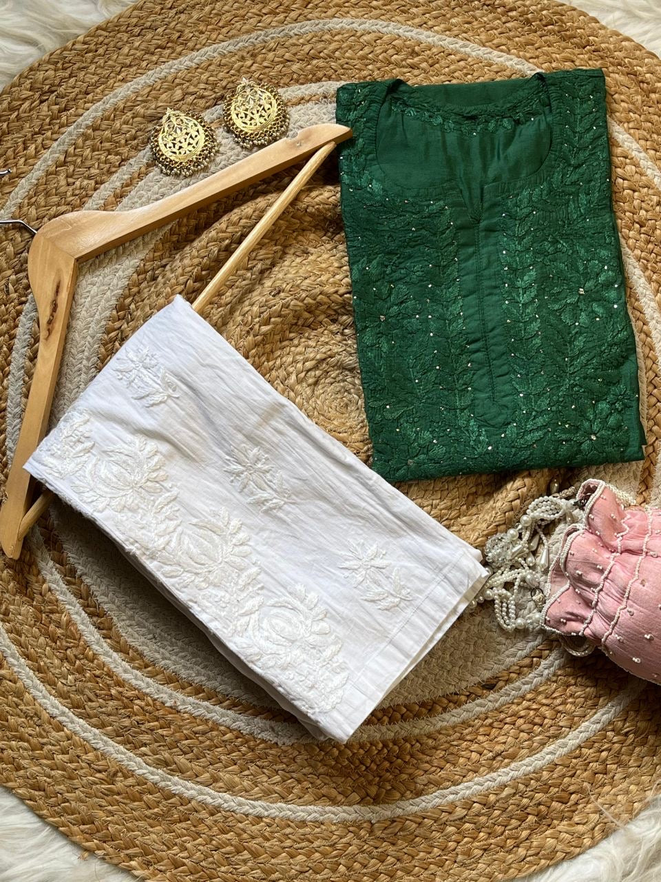 “KASHAN” Chanderi Silk Chikankari Kurta