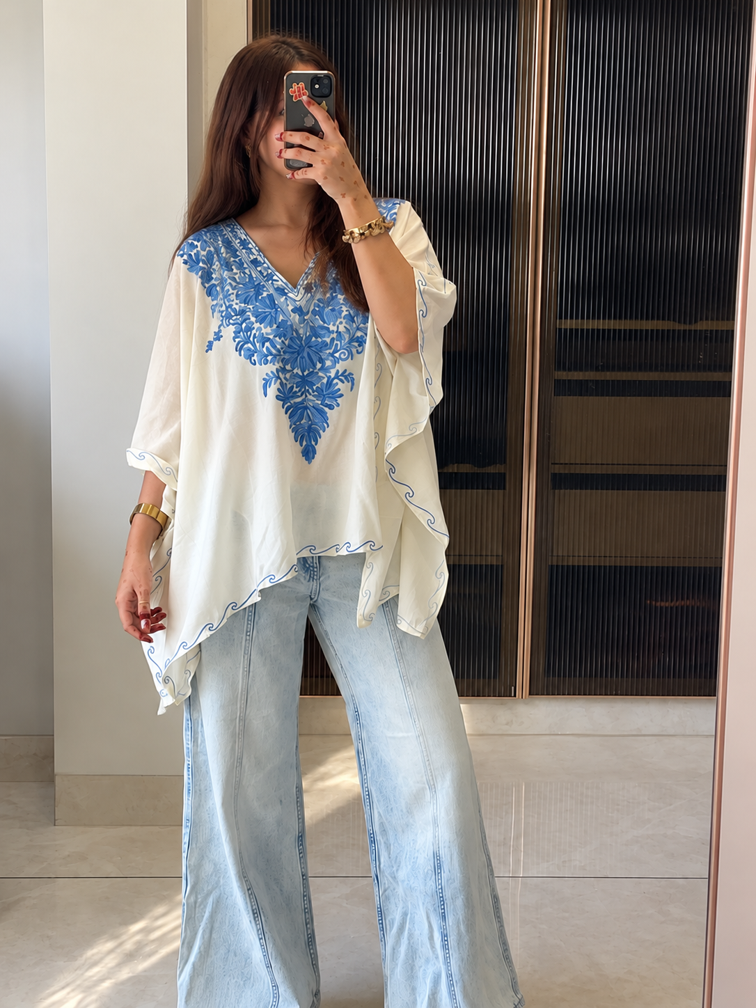 "AYMIN" Short Kashmiri Kaftan