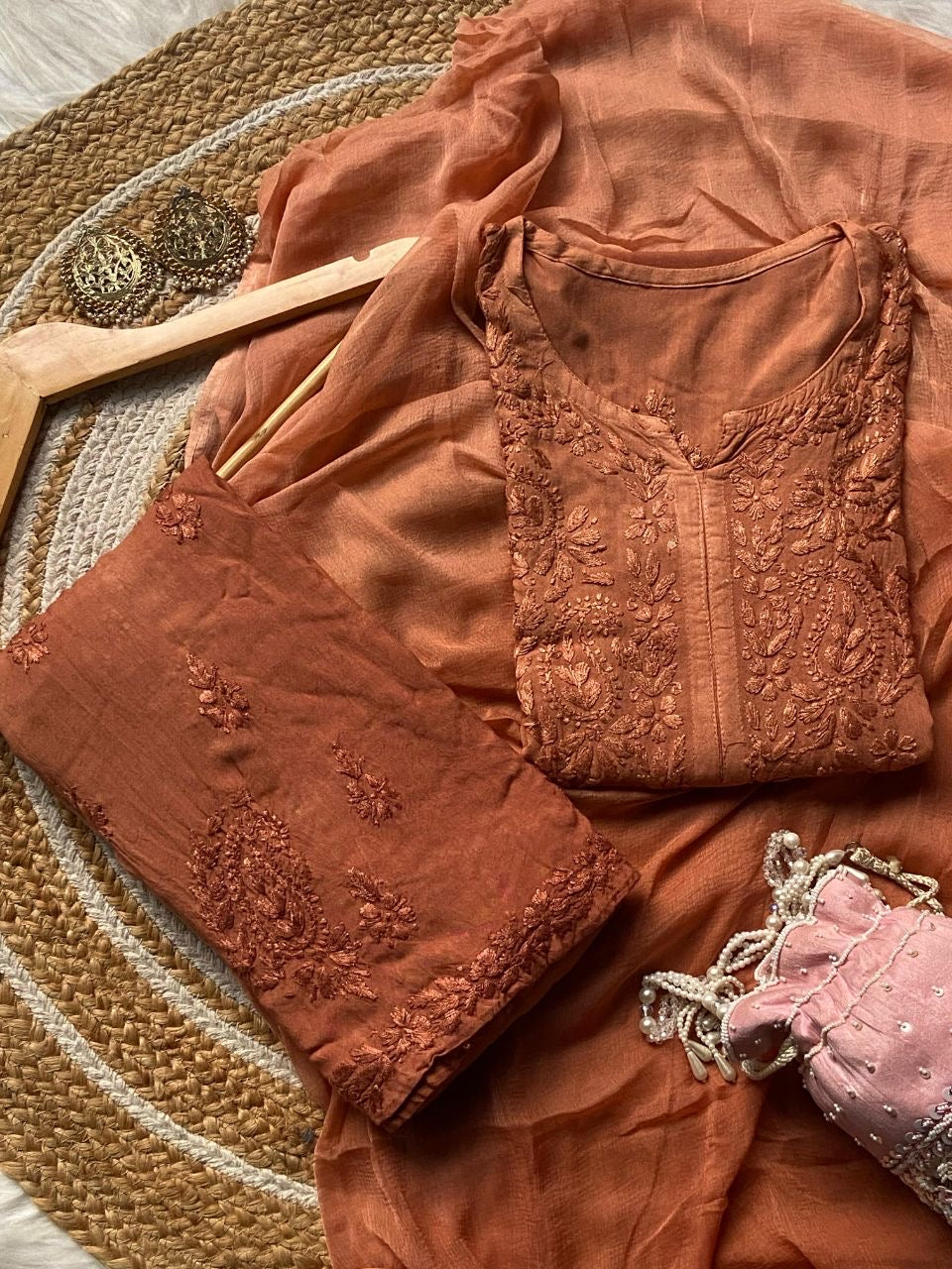 "JINA" Ombre Chikankari Suit Set