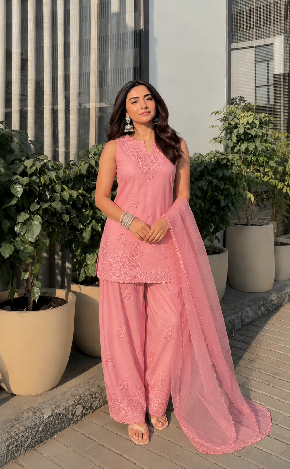 "AMREEN" Chikankari Farshi Salwar Suit Set