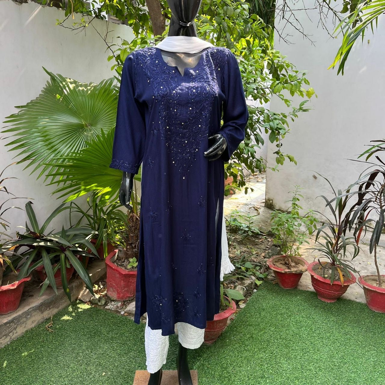 "BLING" Mukaish Work Chikankari Kurta