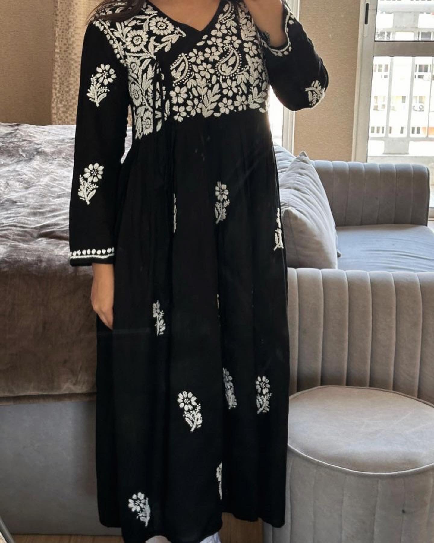 "AZOORA" Angrakha Chikankari Kurta