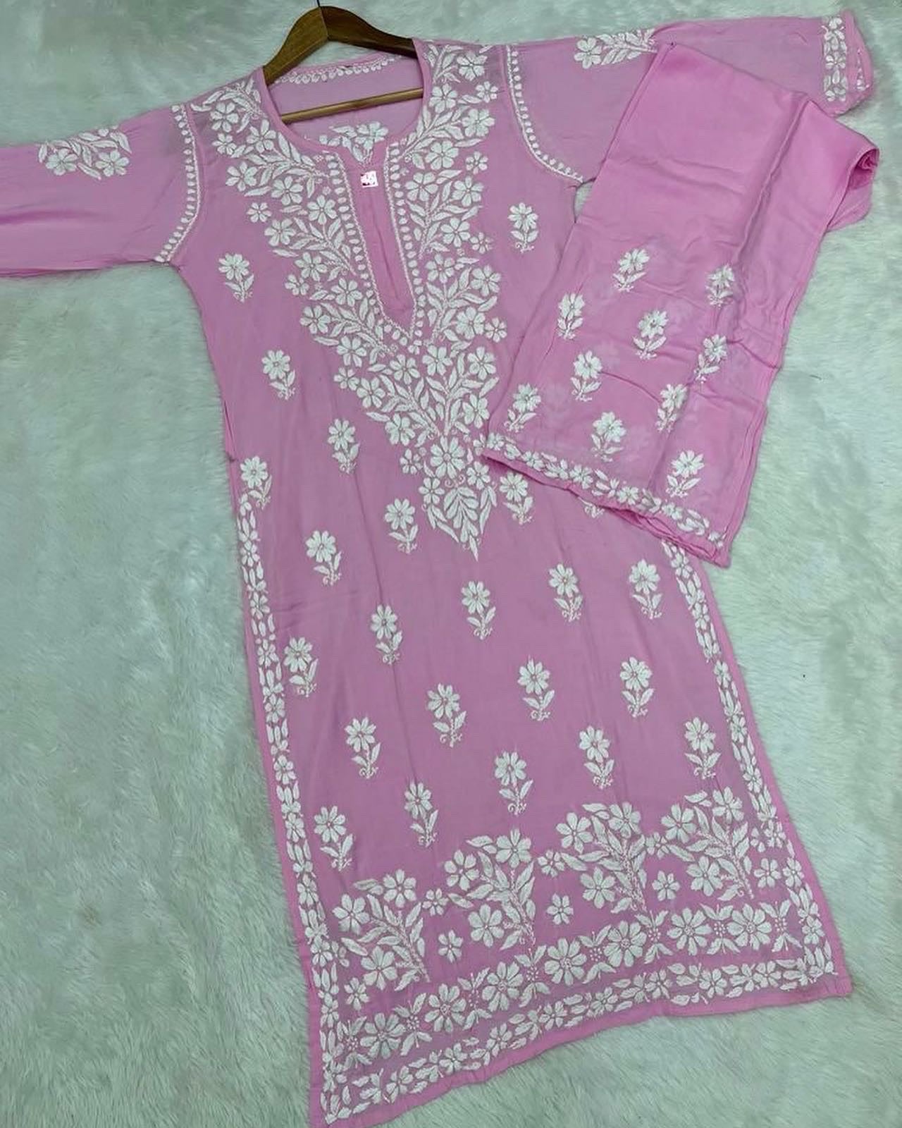 “SNEHA” Modal Chikankari Kurta & Plazo