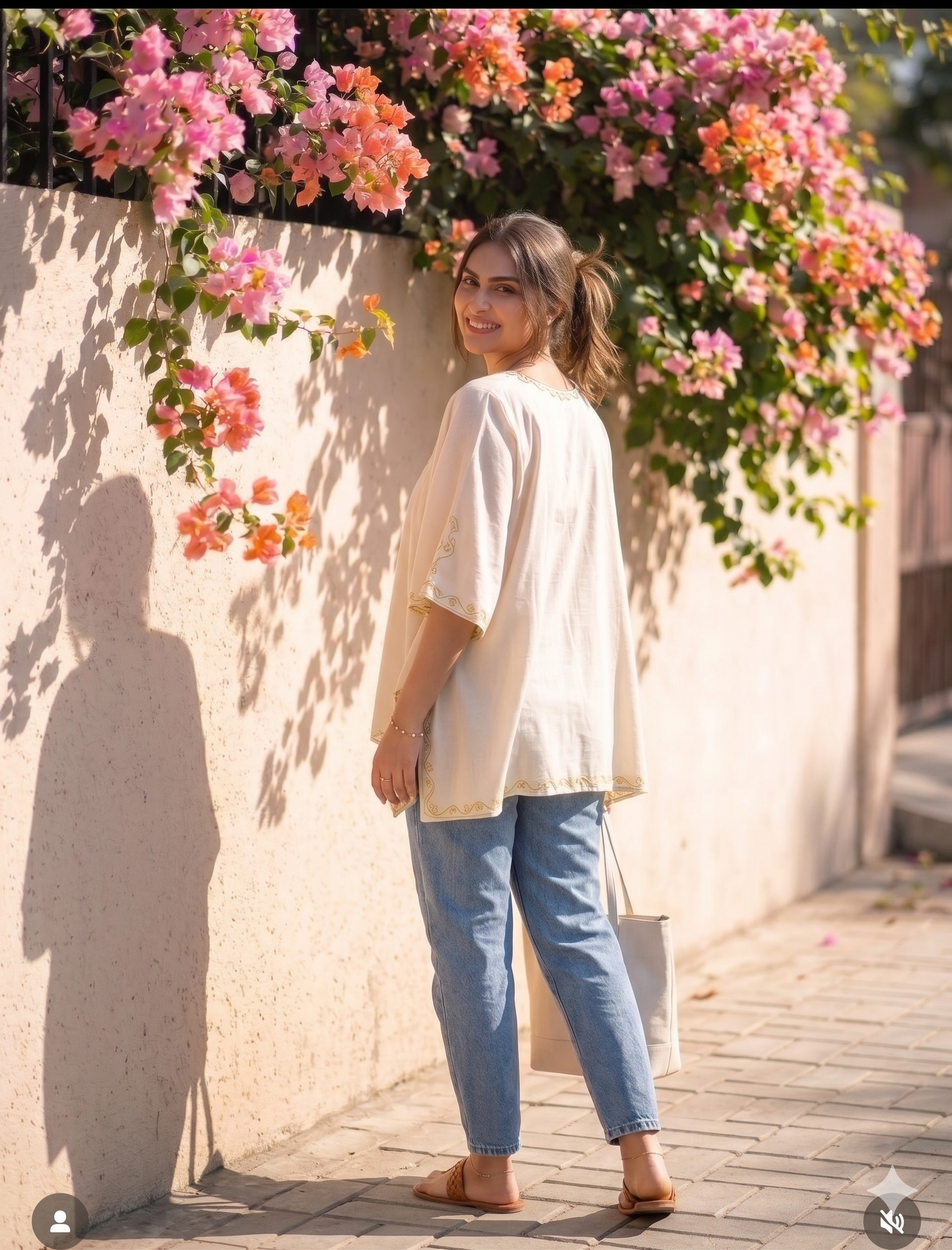 "AYMIN" Short Kashmiri Kaftan