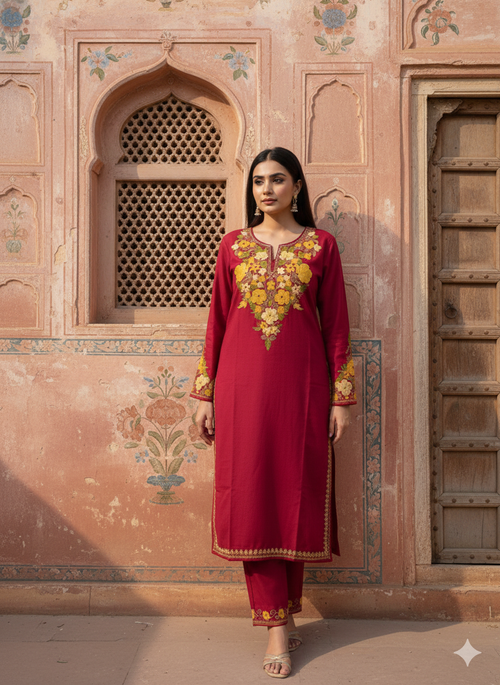 "AMBER" Cotton Kashmiri Co-Ord Set
