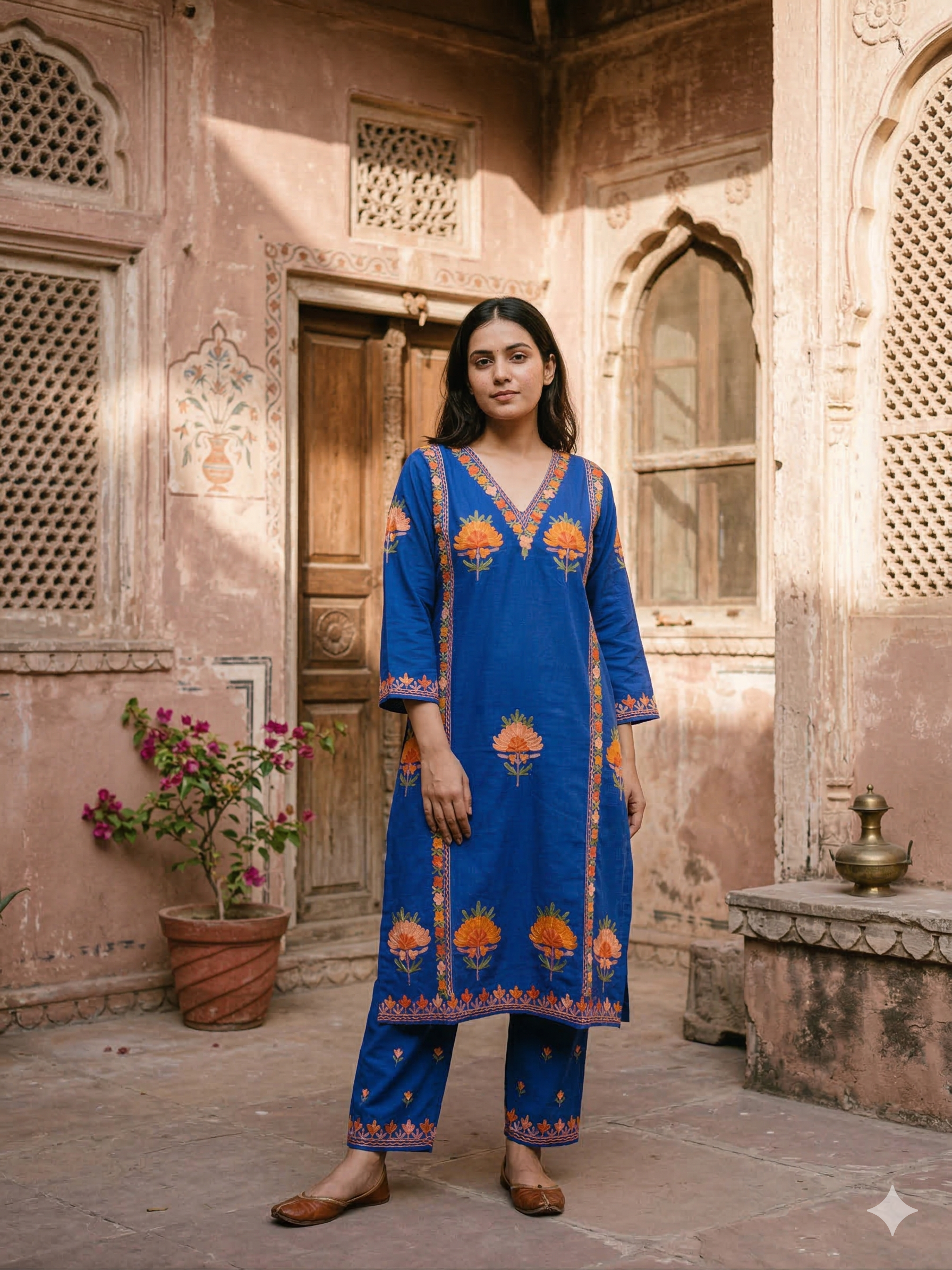“SABINA” Kashmiri Embroidered Co-Ord Set