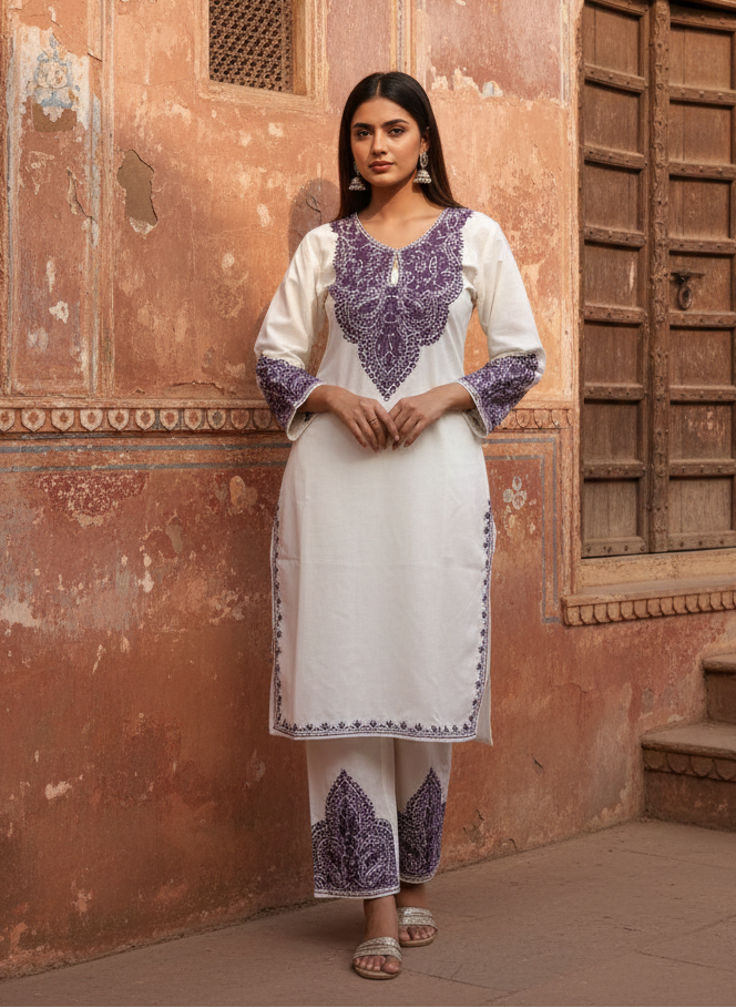 "KRUTI" Cotton Kashmiri Co-Ord Set