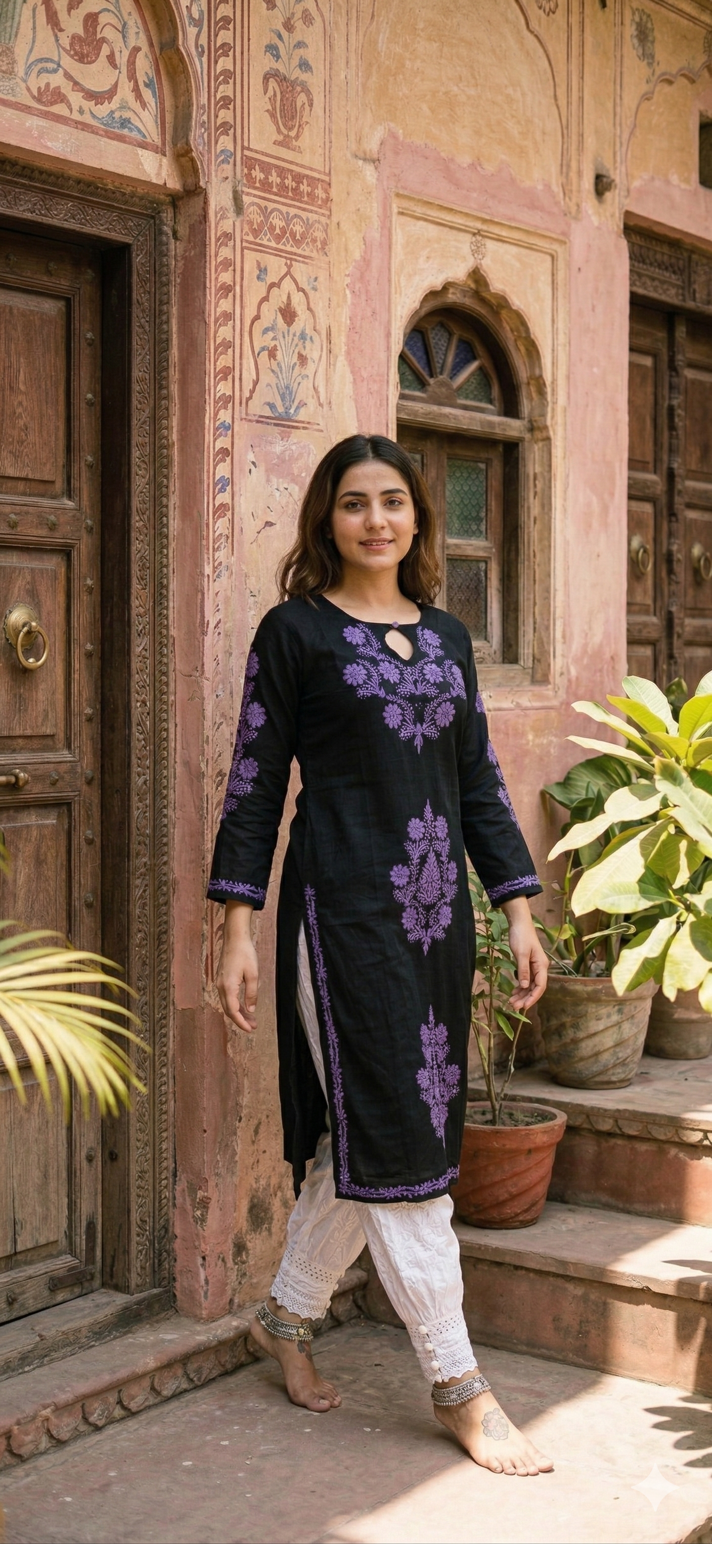 "ASHWINI" Modal Cotton Chikankari Kurta