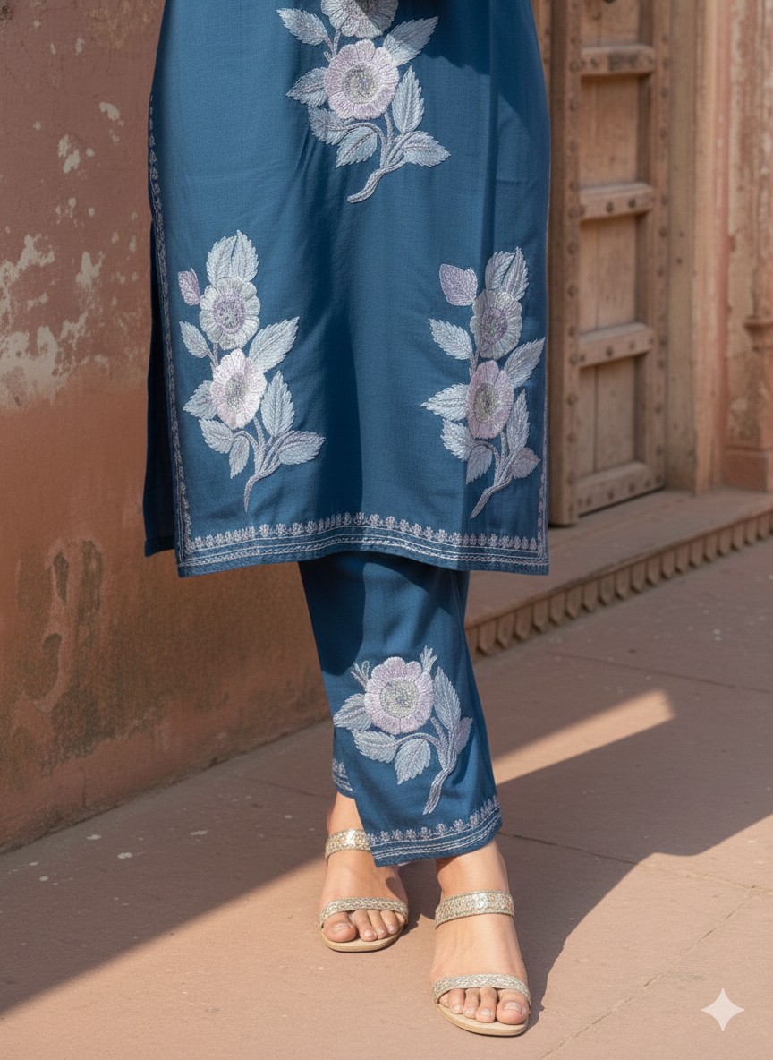 "FALGUNI" Cotton Kashmiri Co-Ord Set